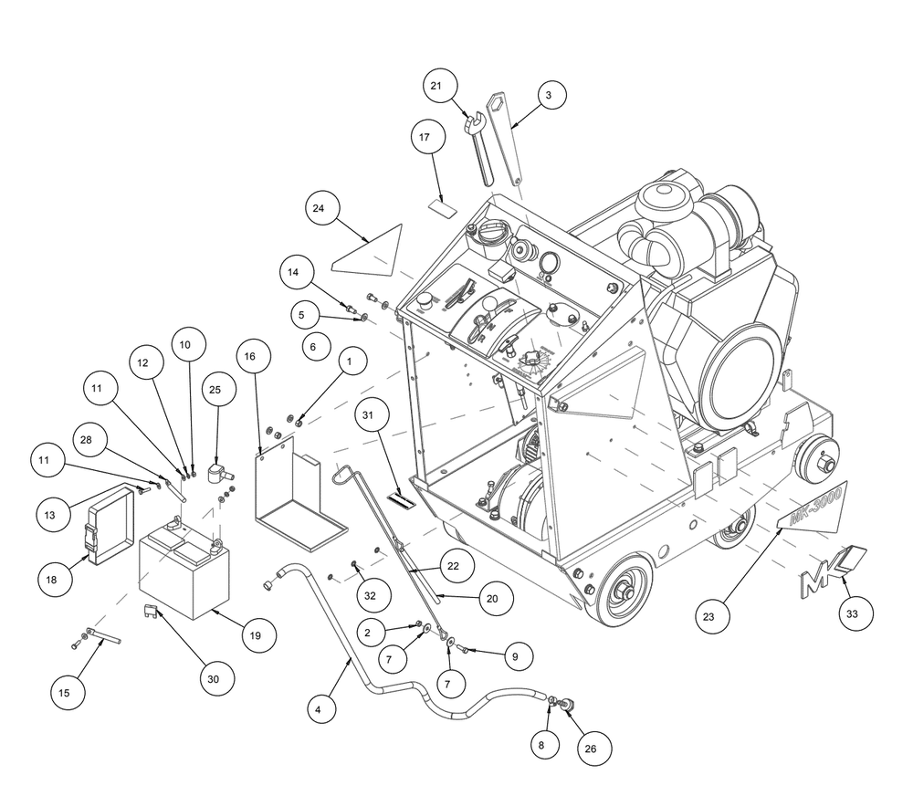 Section 03 Diagram and Parts List for MK-3020V 166447-20 MK Diamond Concrete Saw